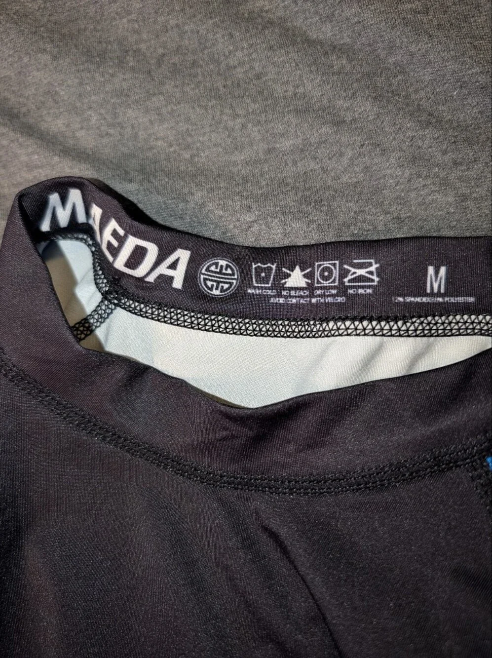 Maeda Men’s Black Blue Long-Sleeve Swim Rash Guard BJJ Rashie Japan NoGi
